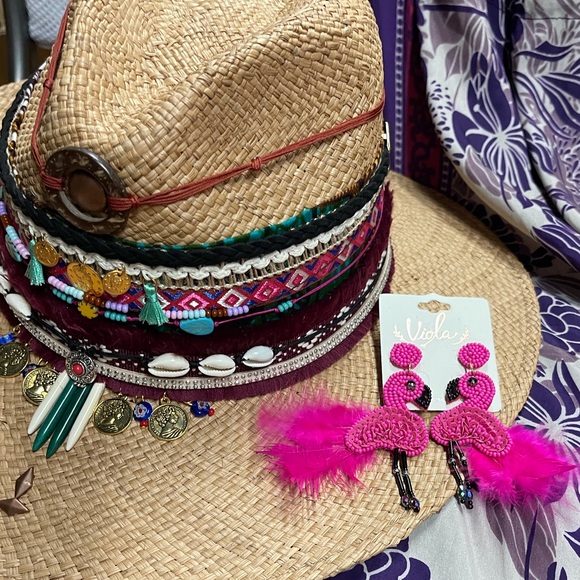 Handmade Colombian Boho Embellished Hat - Picture 4 of 5